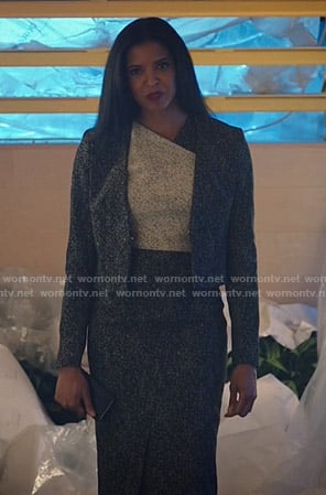 ava's grey colorblock dress and jacket on Zoeys Extraordinary Playlist