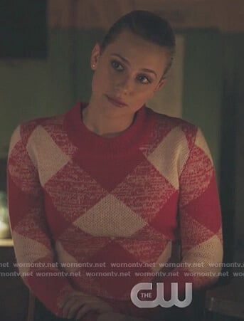Betty's pink check sweater on Riverdale