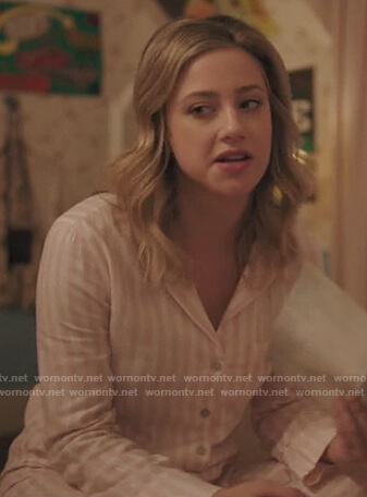 Betty's pink stripe pajamas on Riverdale