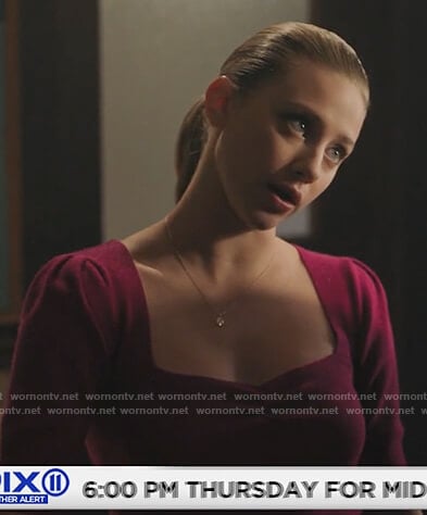 Betty's pink puff sleeve sweater on Riverdale