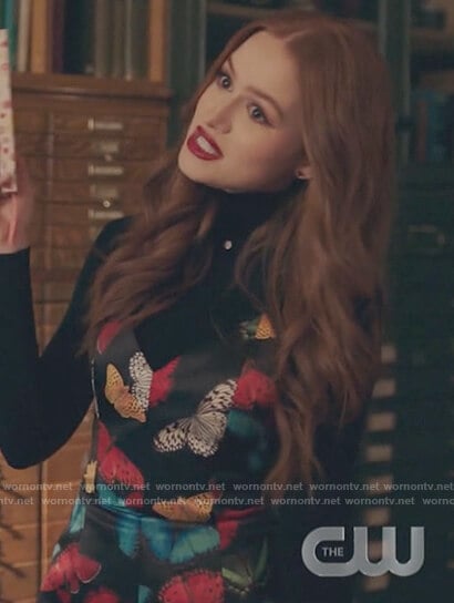 Cheryl's black butterfly mini dress on Riverdale