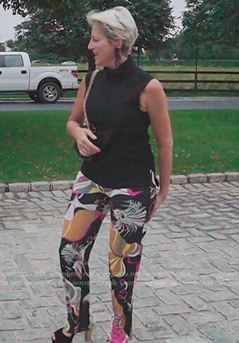 Dorinda's black floral pants on The Real Housewives of New York City