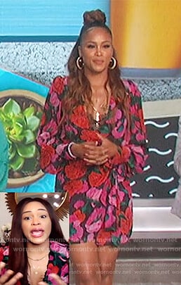 Eve's floral wrap dress on The Talk