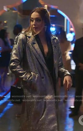 Fallon's metallic tweed coat on Dynasty