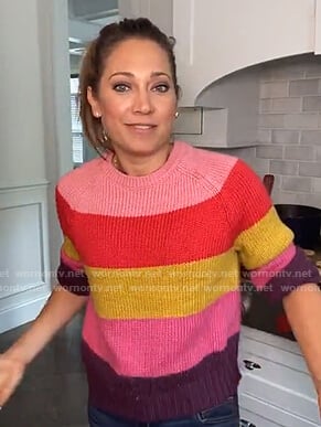 Ginger's multicolor colorblock stripe sweater on Good Morning America