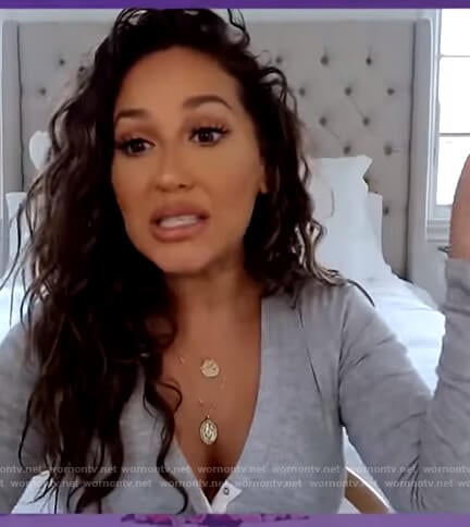 Adrienne's gray ribbed bodysuit on The Real