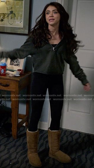 Haley's slipper boots on Modern Family
