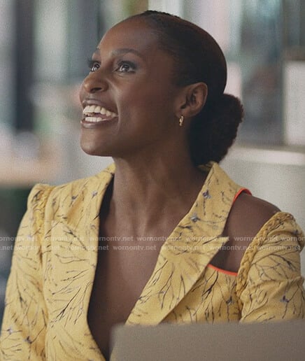 Issa's yellow floral blazer on Insecure