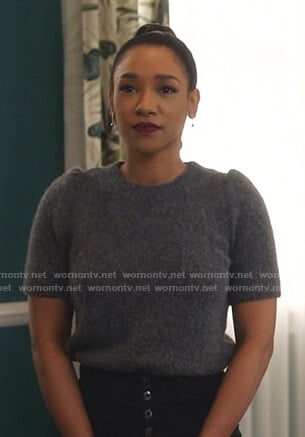 Iris's grey short sleeve sweater on The Flash