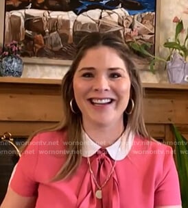 Jenna's pink tie neck collared dress on Today