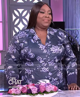Loni's green floral jumpsuit on The Real