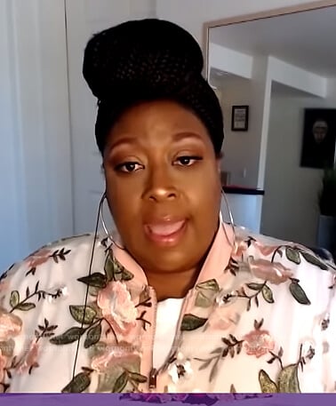 Loni's floral mesh bomber jacket on The Real