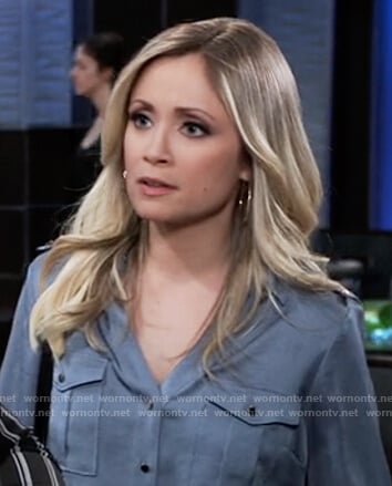 Lulu's blue satin military blouse on General Hospital