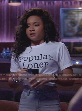 Maya's white Popular Loner tee on Empire