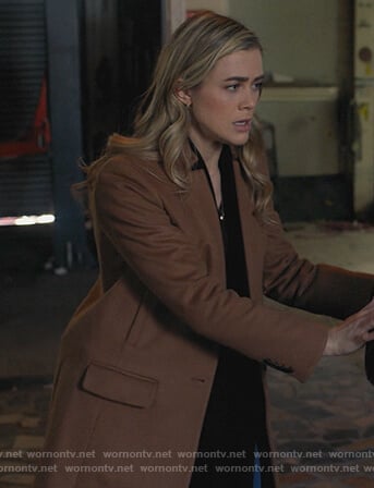 Michaela's brown wool coat on Manifest