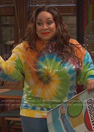 Raven's sequin tie dye hoodie on Ravens Home