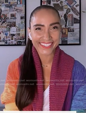 Robin Arzon's rainbow cardigan on Good Morning America