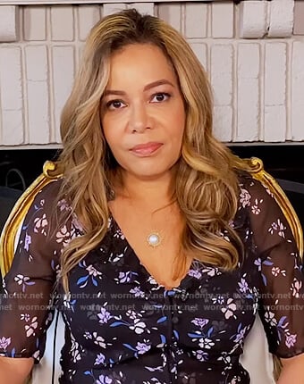 Sunny's black floral top on The View