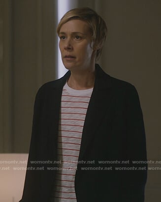 Bonnie's white striped tee on How to Get Away with Murder