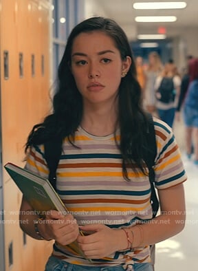 Annie's multicolor striped tee on Sweet Magnolias