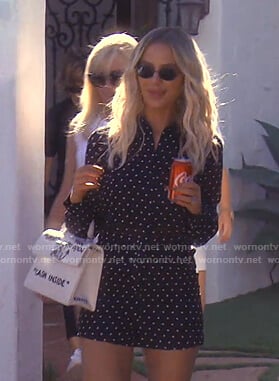 Dorit's black polka dot romper on The Real Housewives of Beverly Hills