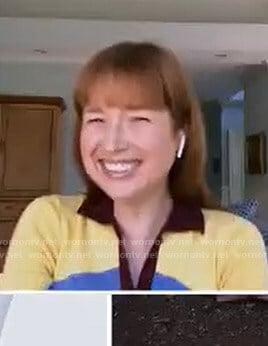 Ellie Kemper's colorblock polo top on Today