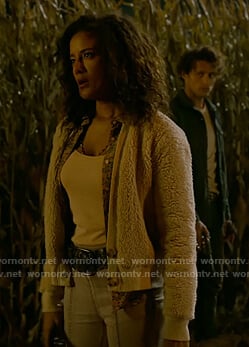 Maria's white sherpa bomber jacket on Roswell New Mexico