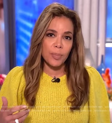 Sunny's yellow short sleeve sweater on The View