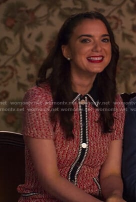 Xanthippe's red button front dress on Unbreakable Kimmy Schmidt