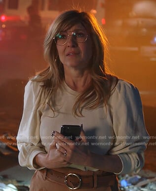 Abby's white puff sleeve sweatshirt on 9-1-1