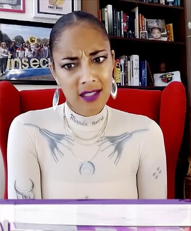 Amanda's white tattoo print top on The Real