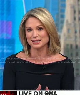 Amy's black cutout top on Good Morning America