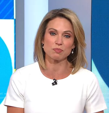 Amy's white short sleeve mini dress on Good Morning America