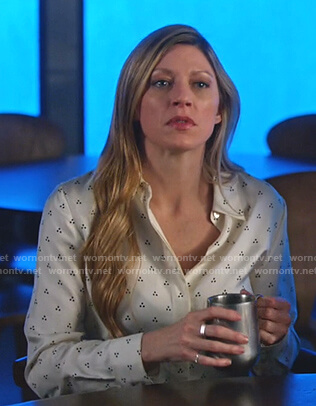 Ava's white dotted blouse on Legends of Tomorrow