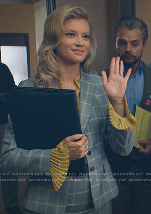 Barbara's gray check skirt suit on Stargirl