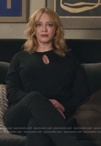 Beth's black keyhole sweater on Good Girls