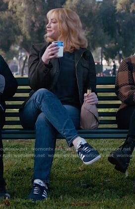 Beth's blue suede sneakers on Good Girls