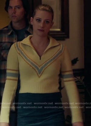 Betty's yellow chevron cropped sweater on Riverdale