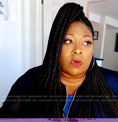 Loni's black mesh bomber jacket on The Real