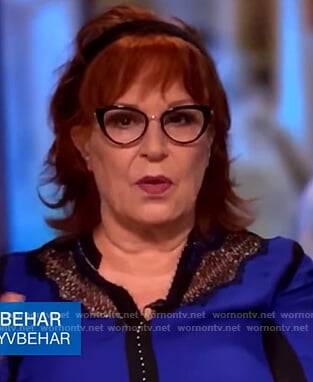 Joy's blue lace inset blouse on The View