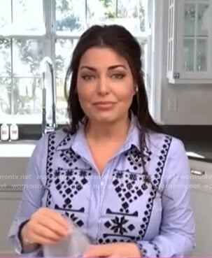 Bobbie Thomas's blue embroidered blouse on Today