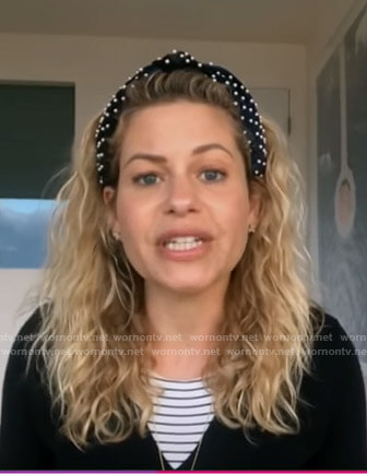 Candace Cameron's navy pearl embellished headband on Today