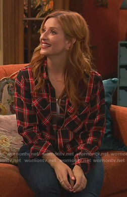 Chelsea's black and red plaid button down shirt on Ravens Home