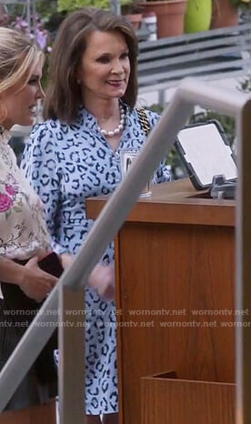 Dale Mercer's blue leopard print dress on The Real Housewives of New York City