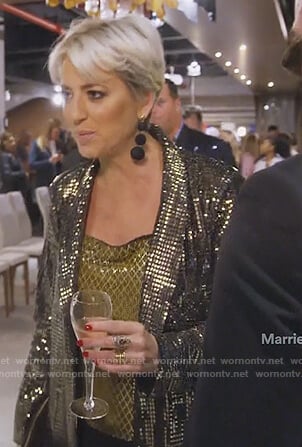 Dorinda's sequin blazer and cami on The Real Housewives of New York City