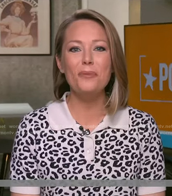Dylan's white leopard polo sweater on Today