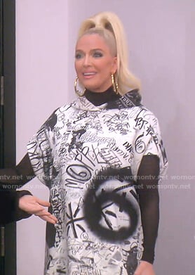 Erika's graffiti print hoodie on The Real Housewives of Beverly Hills