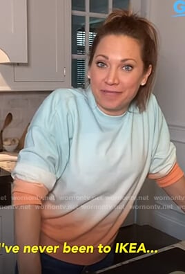 Ginger's blue and orange ombre sweatshirt on Good Morning America