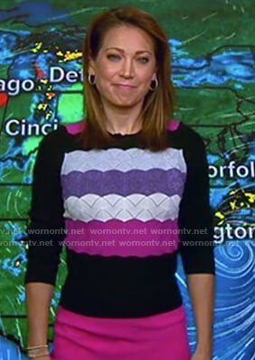 Ginger's scalloped striped sweater on Good Morning America