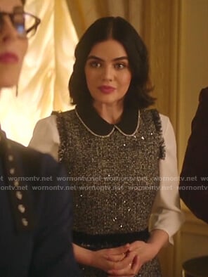 Katy's black tweed dress on Katy Keene